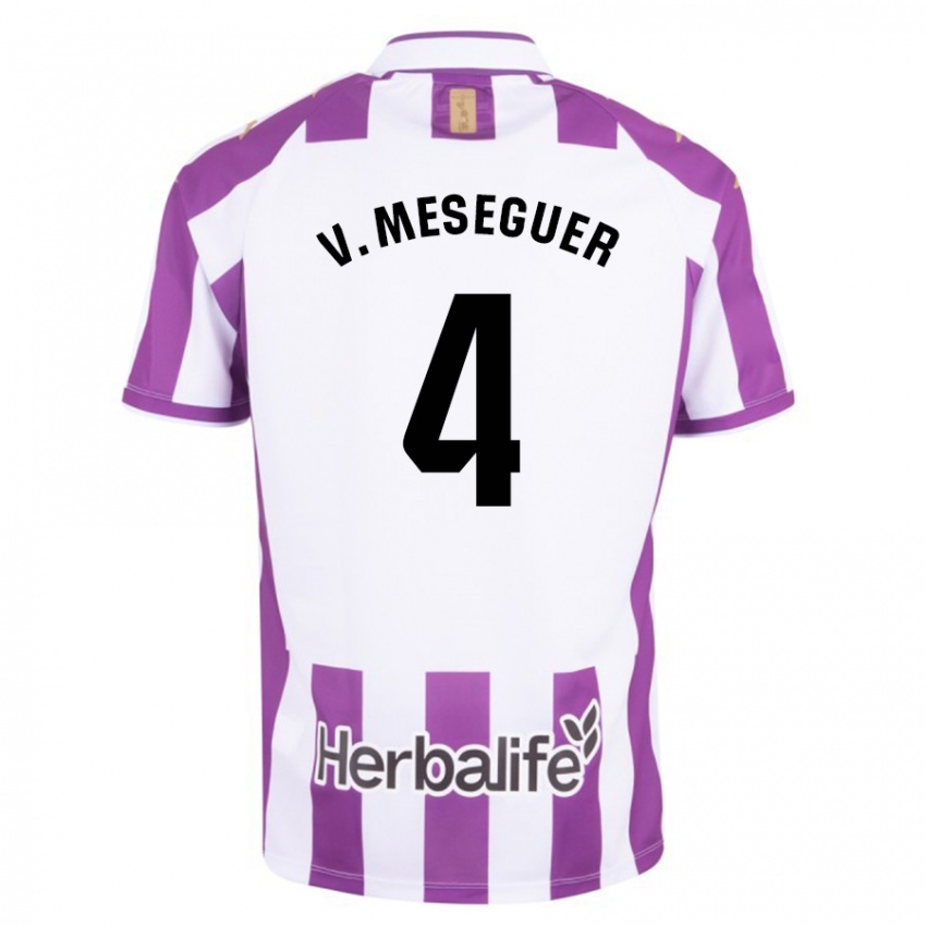 Hombre Camiseta Víctor Meseguer #4 Morado 1ª Equipación 2023/24 La Camisa