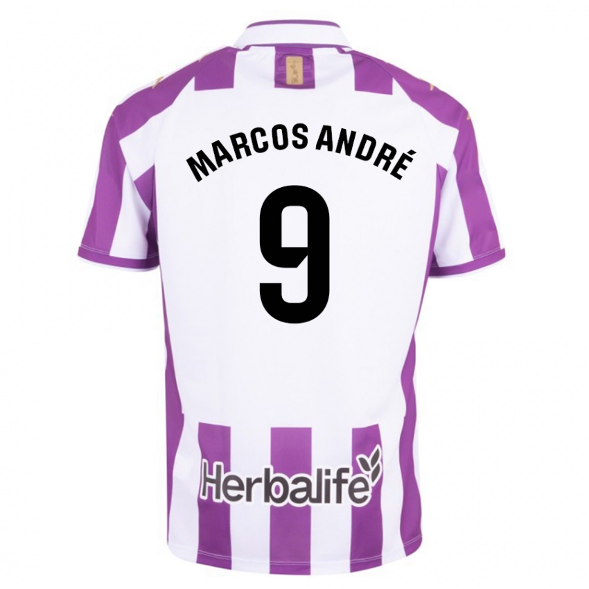 Hombre Camiseta Marcos Andre #9 Morado 1ª Equipación 2023/24 La Camisa