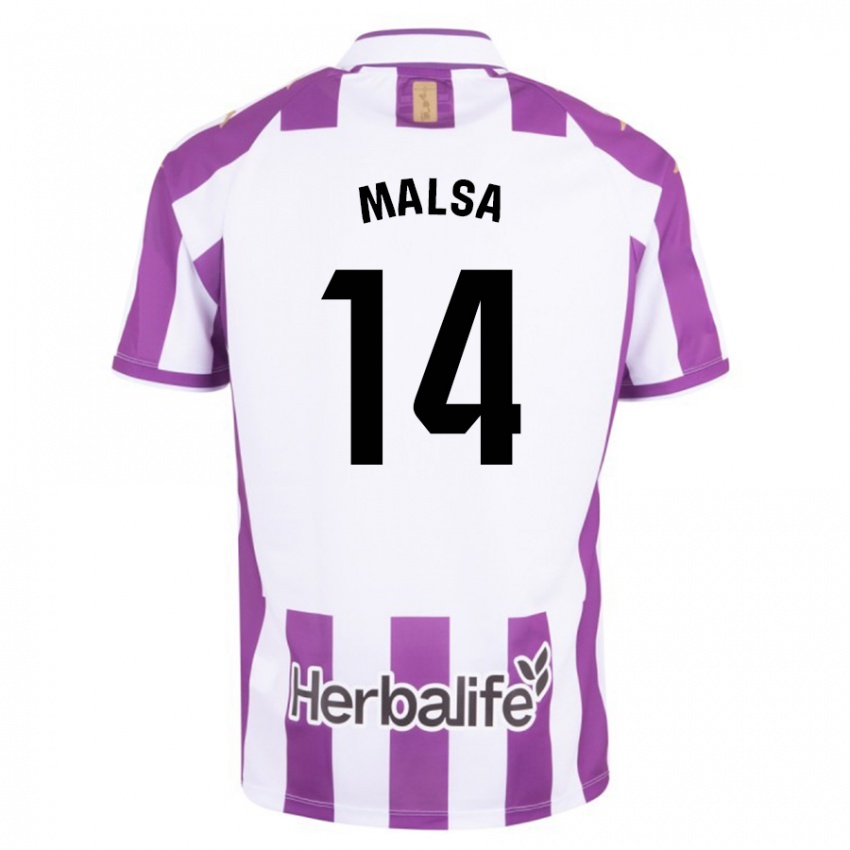 Hombre Camiseta Mickaël Malsa #14 Morado 1ª Equipación 2023/24 La Camisa