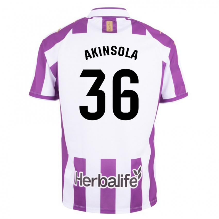 Hombre Camiseta Tunde Akinsola #36 Morado 1ª Equipación 2023/24 La Camisa