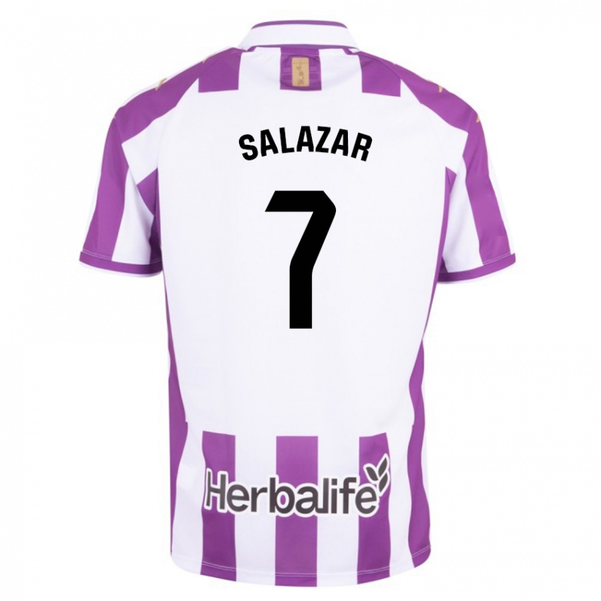 Hombre Camiseta Israel Salazar #7 Morado 1ª Equipación 2023/24 La Camisa