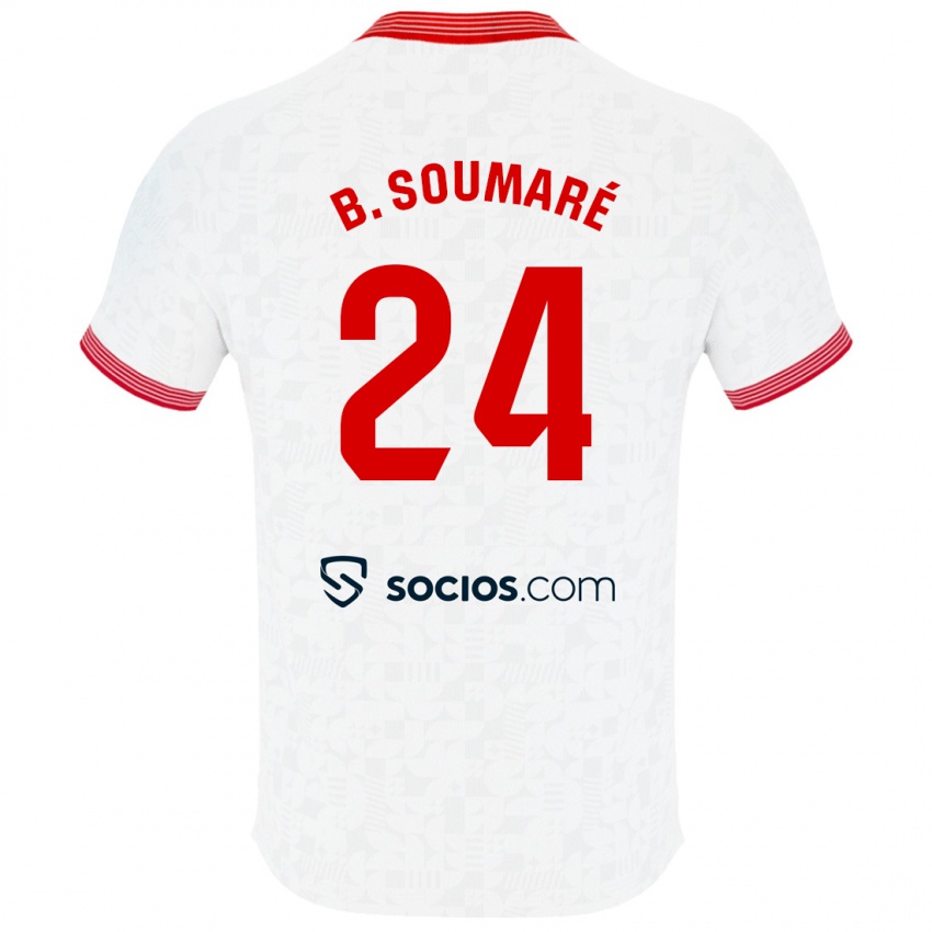 Hombre Camiseta Boubakary Soumare #24 Blanco 1ª Equipación 2023/24 La Camisa
