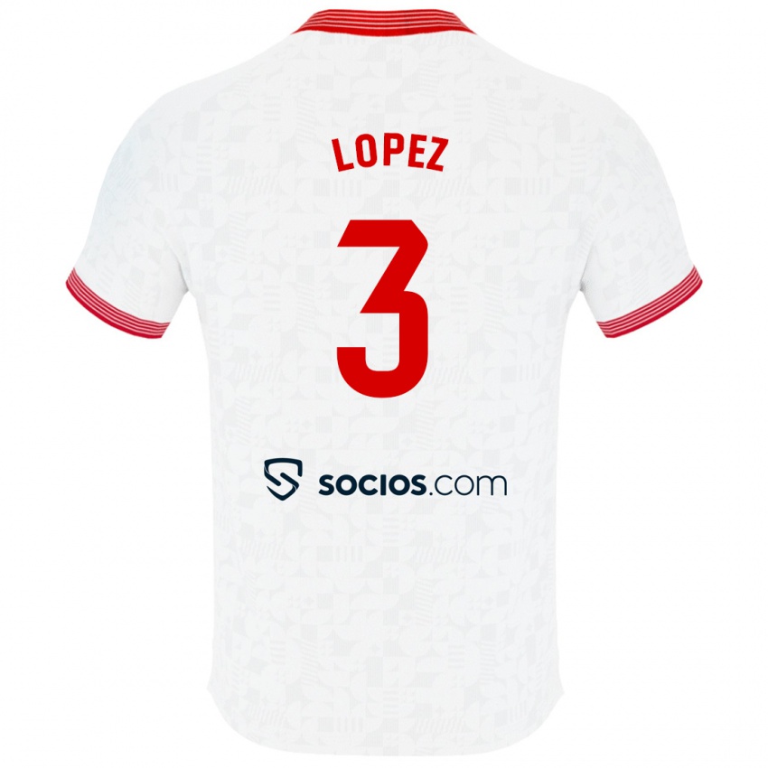 Hombre Camiseta David López #3 Blanco 1ª Equipación 2023/24 La Camisa