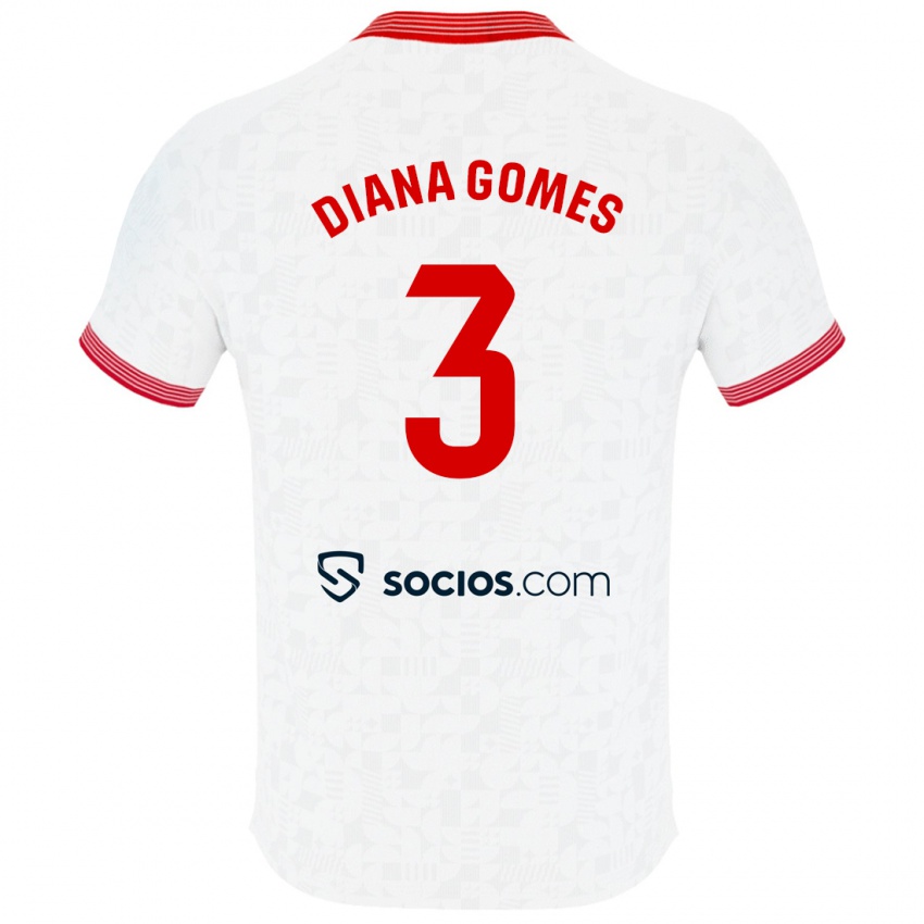Hombre Camiseta Diana Catarina Ribeiro Gomes #3 Blanco 1ª Equipación 2023/24 La Camisa