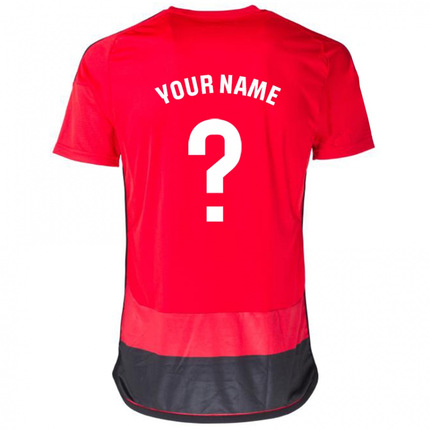 Hombre Camiseta Su Nombre #0 Negro Rojo 1ª Equipación 2023/24 La Camisa