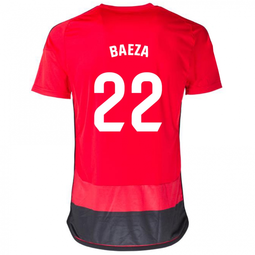 Hombre Camiseta Miguel Baeza #22 Negro Rojo 1ª Equipación 2023/24 La Camisa