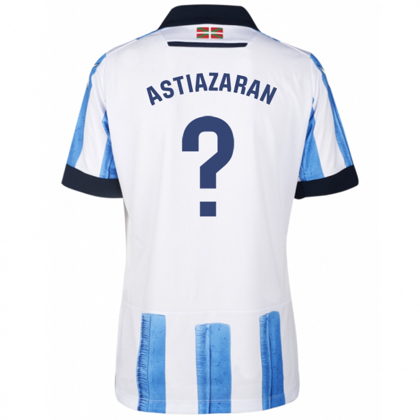 Hombre Camiseta Lander Astiazaran #0 Azul Blanco 1ª Equipación 2023/24 La Camisa