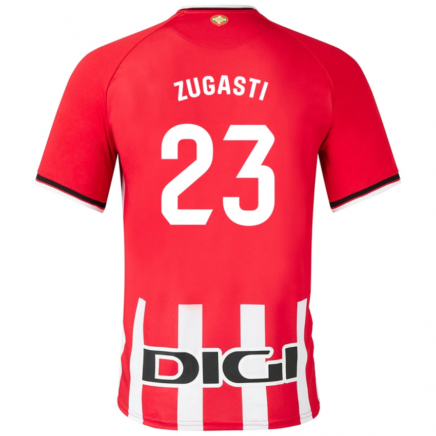 Hombre Camiseta Patricia Zugasti Oses #23 Rojo 1ª Equipación 2023/24 La Camisa