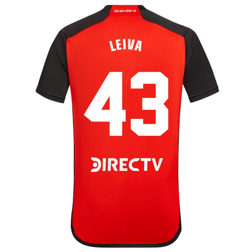 Hombre Camiseta Tobías Leiva #43 Rojo 2ª Equipación 2023/24 La Camisa