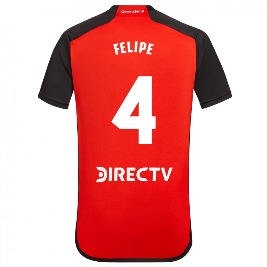 Hombre Camiseta Carina Felipe Silva #4 Rojo 2ª Equipación 2023/24 La Camisa