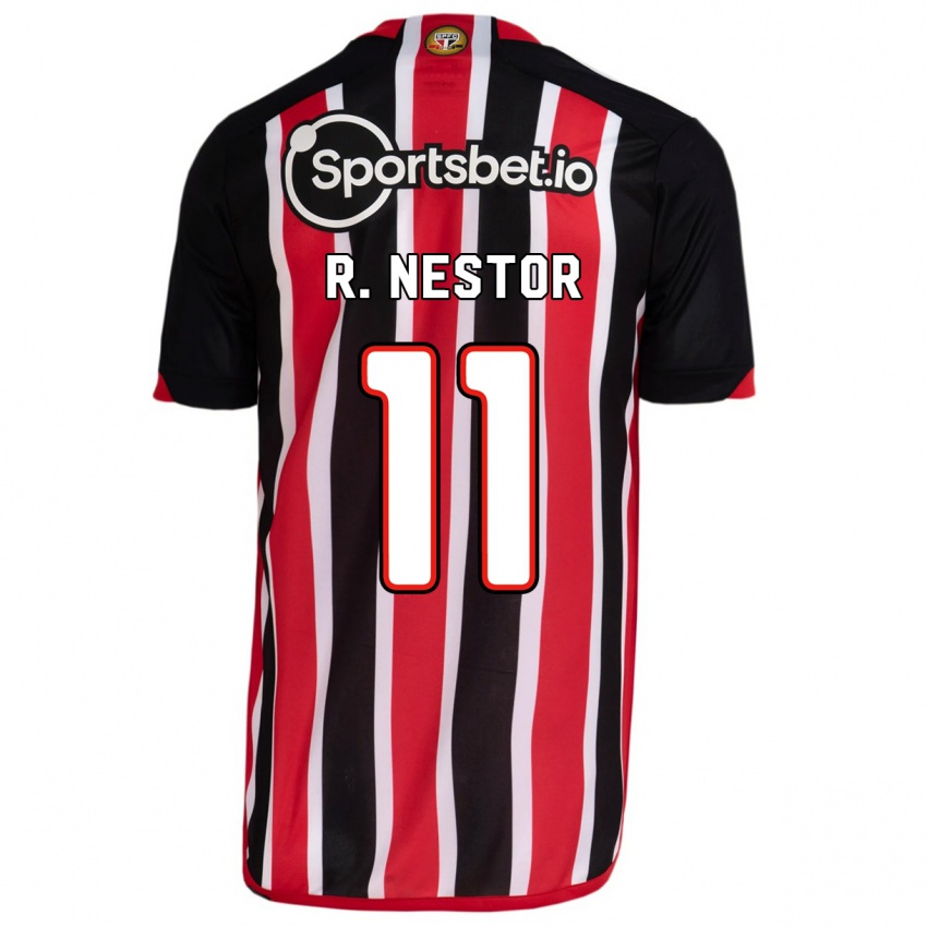 Hombre Camiseta Rodrigo Nestor #11 Azul Rojo 2ª Equipación 2023/24 La Camisa