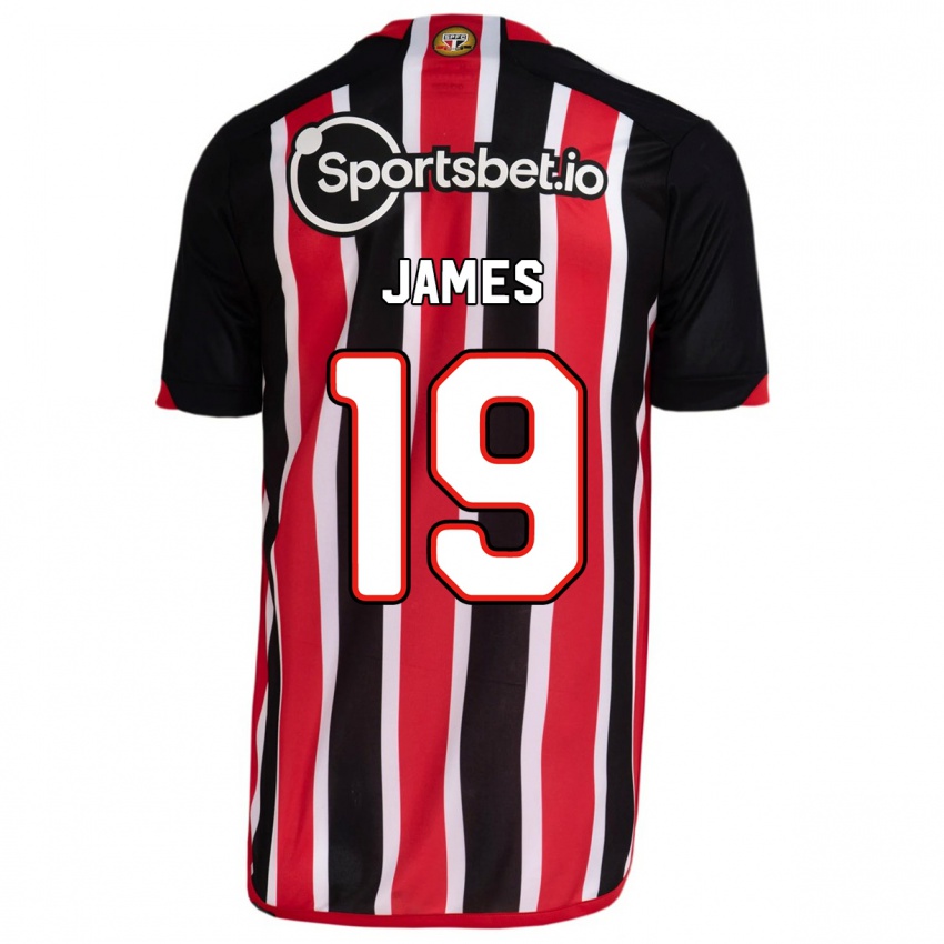 Hombre Camiseta James Rodriguez #19 Azul Rojo 2ª Equipación 2023/24 La Camisa