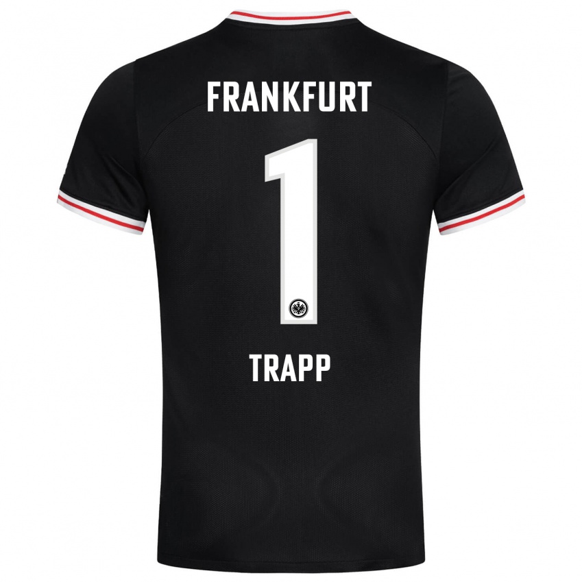 Hombre Camiseta Kevin Trapp #1 Negro 2ª Equipación 2023/24 La Camisa