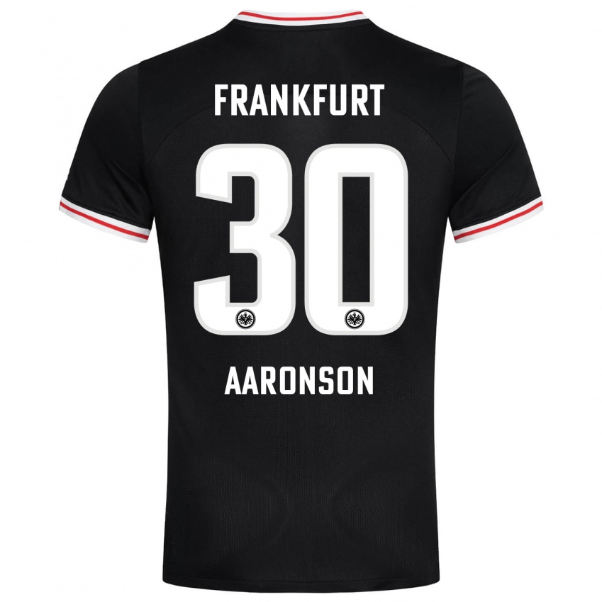 Hombre Camiseta Paxten Aaronson #30 Negro 2ª Equipación 2023/24 La Camisa