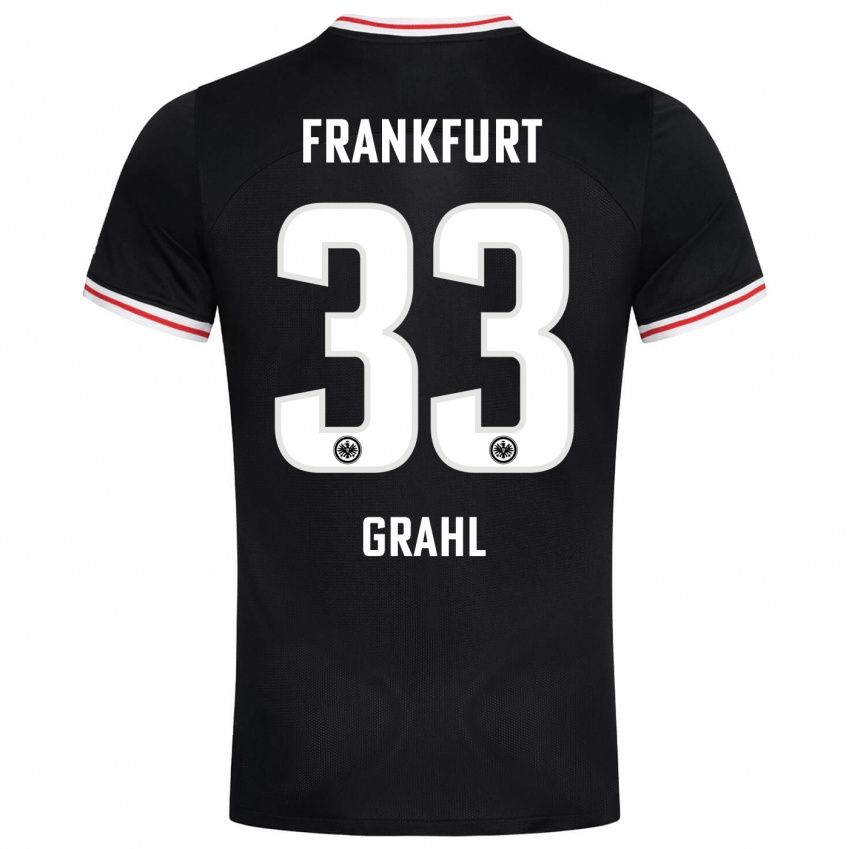 Hombre Camiseta Jens Grahl #33 Negro 2ª Equipación 2023/24 La Camisa