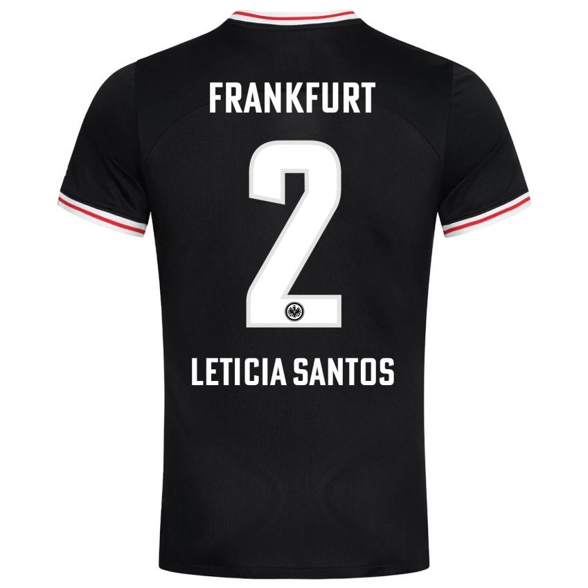Hombre Camiseta Letícia Santos De Oliveira #2 Negro 2ª Equipación 2023/24 La Camisa