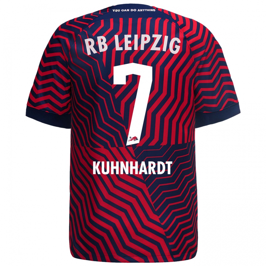 Hombre Camiseta Paul Kühnhardt #7 Azul Rojo 2ª Equipación 2023/24 La Camisa