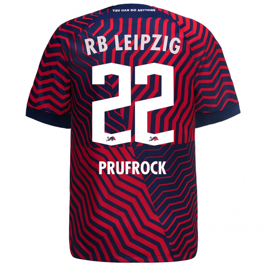 Hombre Camiseta Silas Prüfrock #22 Azul Rojo 2ª Equipación 2023/24 La Camisa