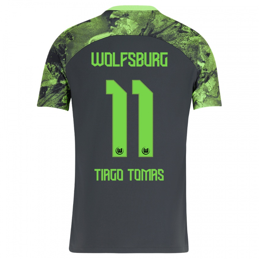 Hombre Camiseta Tiago Tomas #11 Gris Oscuro 2ª Equipación 2023/24 La Camisa