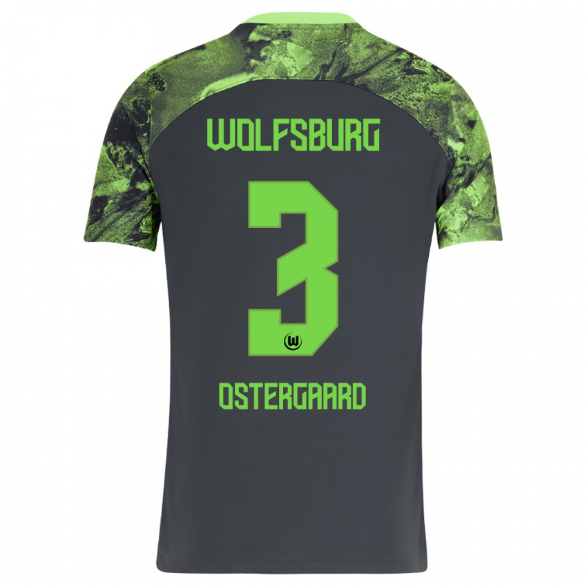 Hombre Camiseta Christian Östergaard #3 Gris Oscuro 2ª Equipación 2023/24 La Camisa