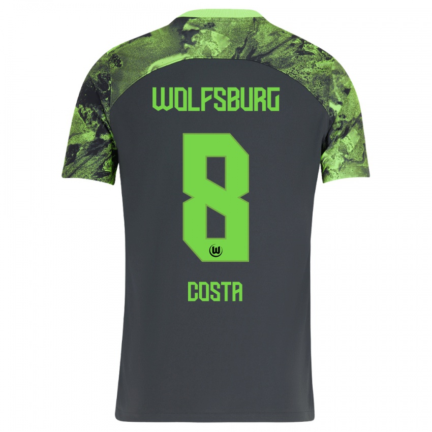 Hombre Camiseta Jesse Costa #8 Gris Oscuro 2ª Equipación 2023/24 La Camisa
