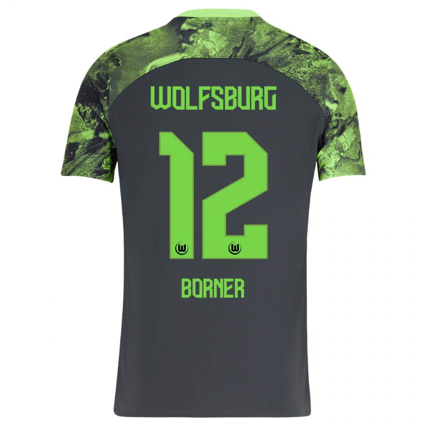 Hombre Camiseta Benedikt Börner #12 Gris Oscuro 2ª Equipación 2023/24 La Camisa