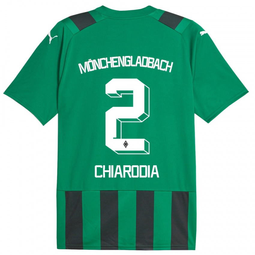Hombre Camiseta Fabio Chiarodia #2 Verde Negro 2ª Equipación 2023/24 La Camisa