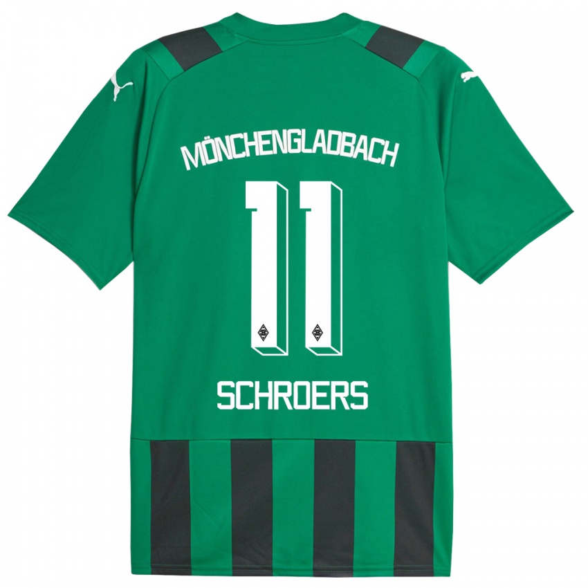 Hombre Camiseta Mika Schroers #11 Verde Negro 2ª Equipación 2023/24 La Camisa