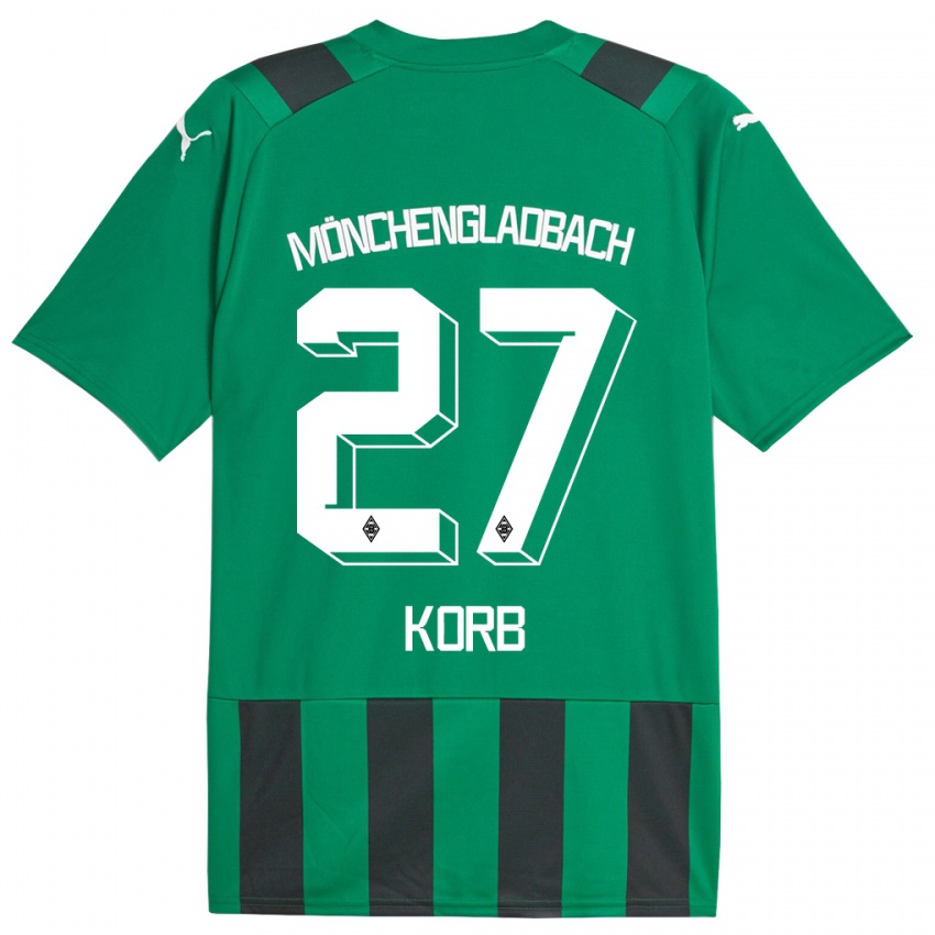 Hombre Camiseta Julian Korb #27 Verde Negro 2ª Equipación 2023/24 La Camisa