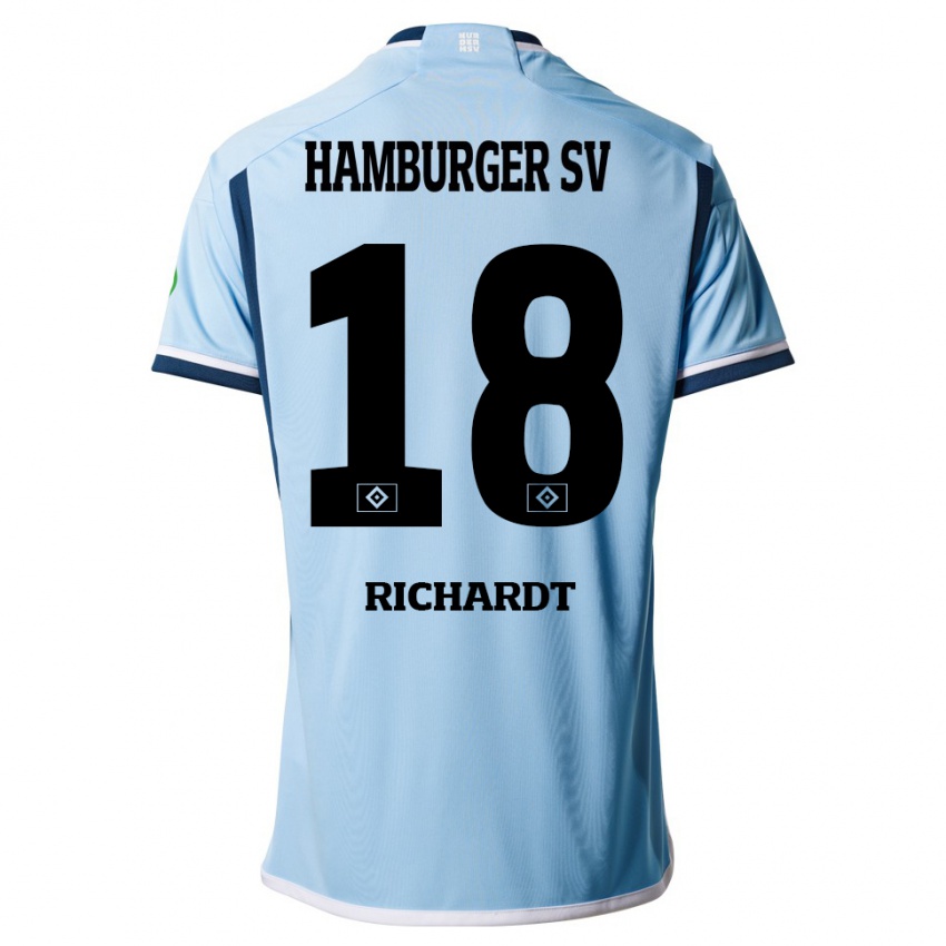 Hombre Camiseta Dayo Richardt #18 Azul 2ª Equipación 2023/24 La Camisa