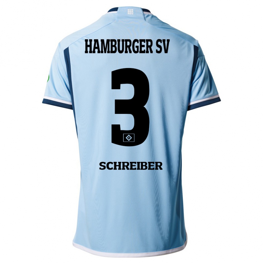 Hombre Camiseta David Schreiber #3 Azul 2ª Equipación 2023/24 La Camisa