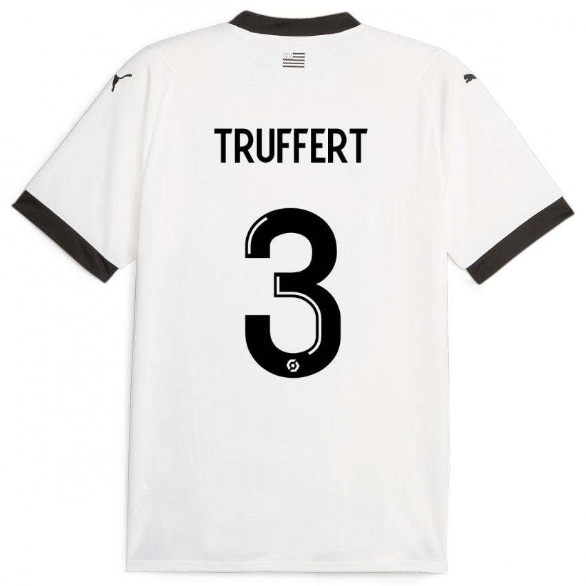 Hombre Camiseta Adrien Truffert #3 Blanco 2ª Equipación 2023/24 La Camisa
