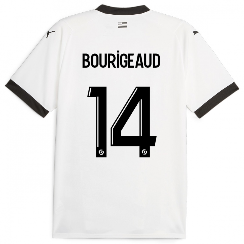 Hombre Camiseta Benjamin Bourigeaud #14 Blanco 2ª Equipación 2023/24 La Camisa