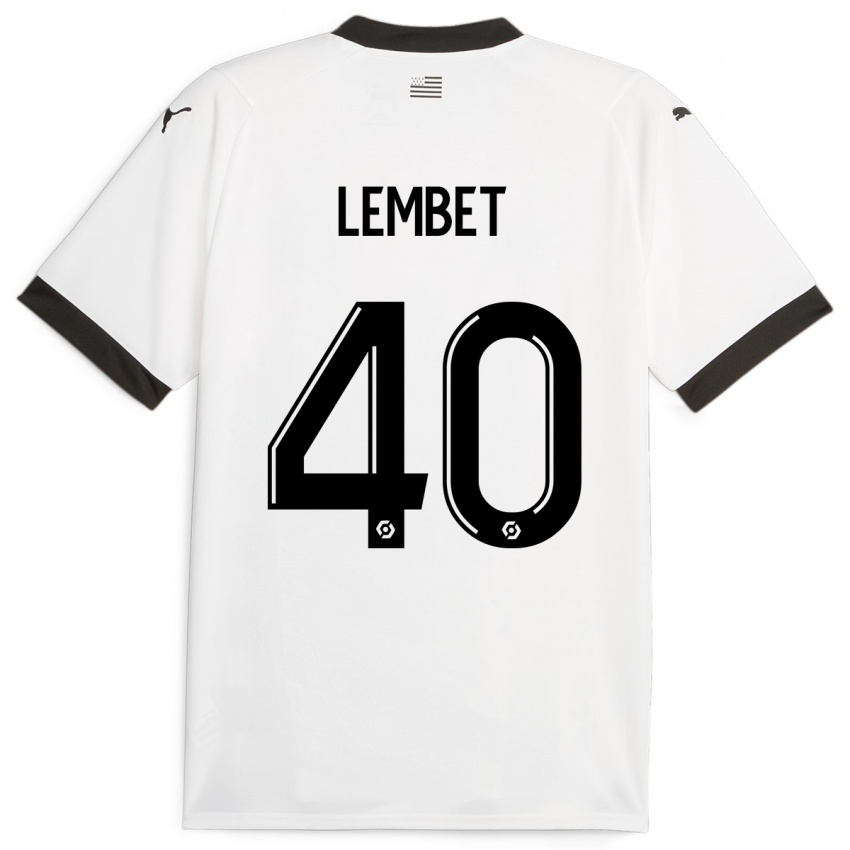 Hombre Camiseta Geoffrey Lembet #40 Blanco 2ª Equipación 2023/24 La Camisa