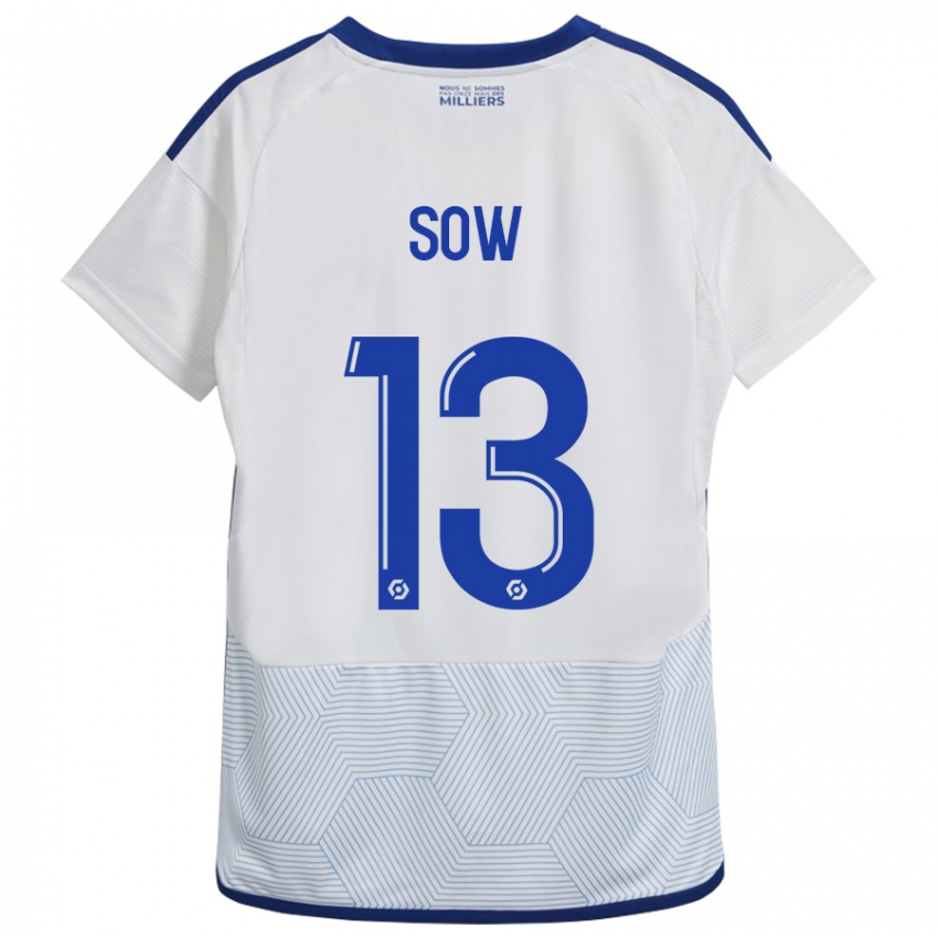 Hombre Camiseta Saïdou Sow #13 Blanco 2ª Equipación 2023/24 La Camisa