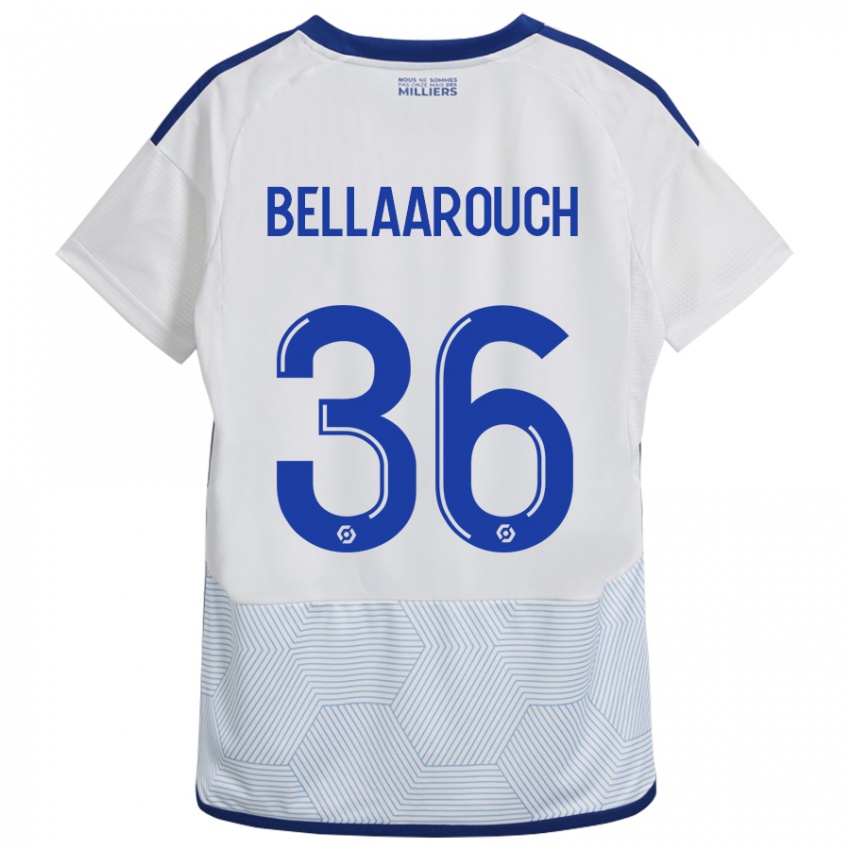 Hombre Camiseta Alaa Bellaarouch #36 Blanco 2ª Equipación 2023/24 La Camisa