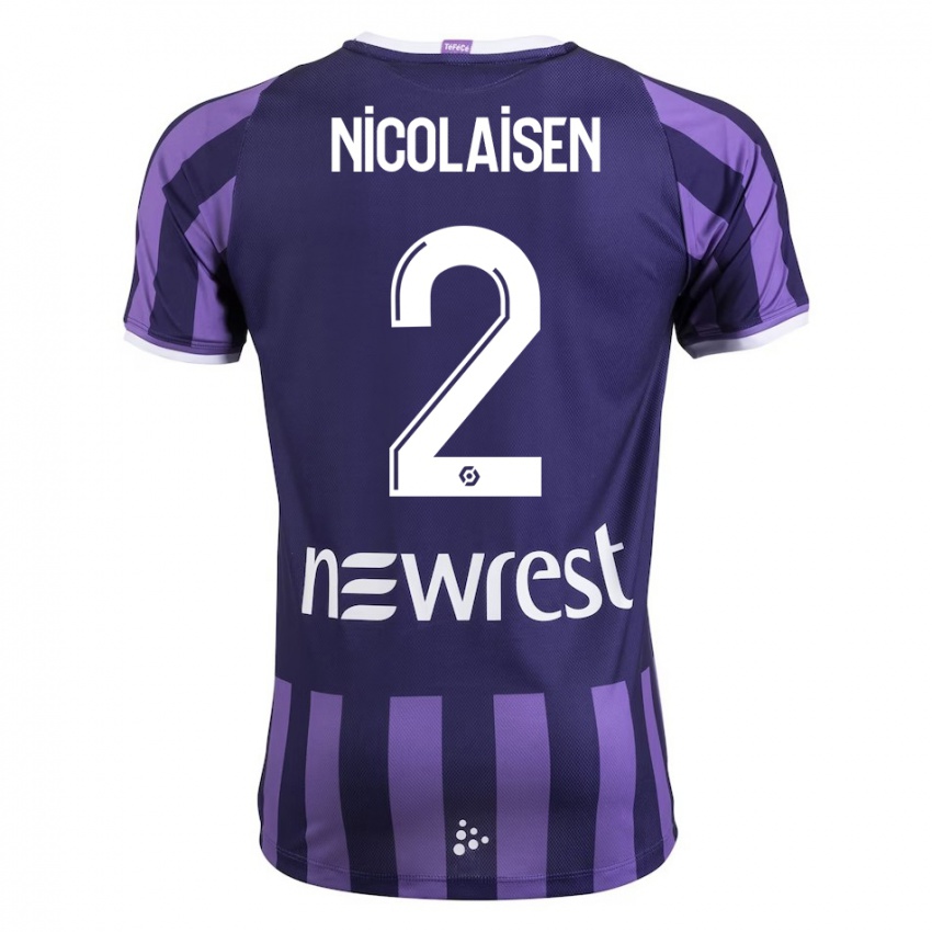 Hombre Camiseta Rasmus Nicolaisen #2 Morado 2ª Equipación 2023/24 La Camisa