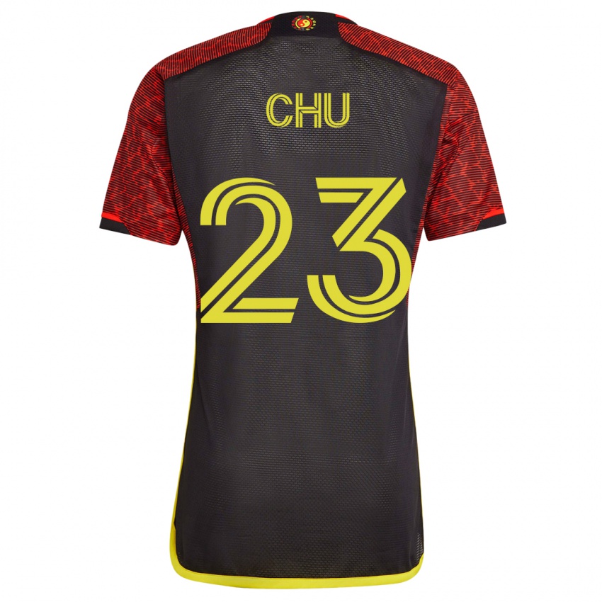 Hombre Camiseta Leo Chu #23 Naranja 2ª Equipación 2023/24 La Camisa