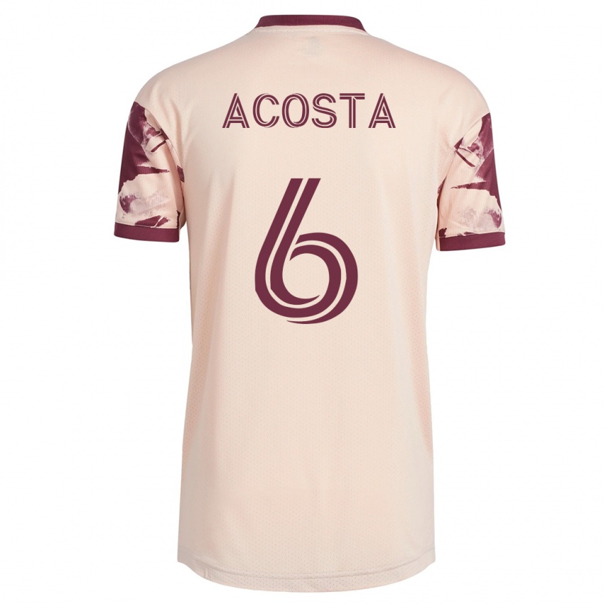 Hombre Camiseta Bryan Acosta #6 Blanquecino 2ª Equipación 2023/24 La Camisa