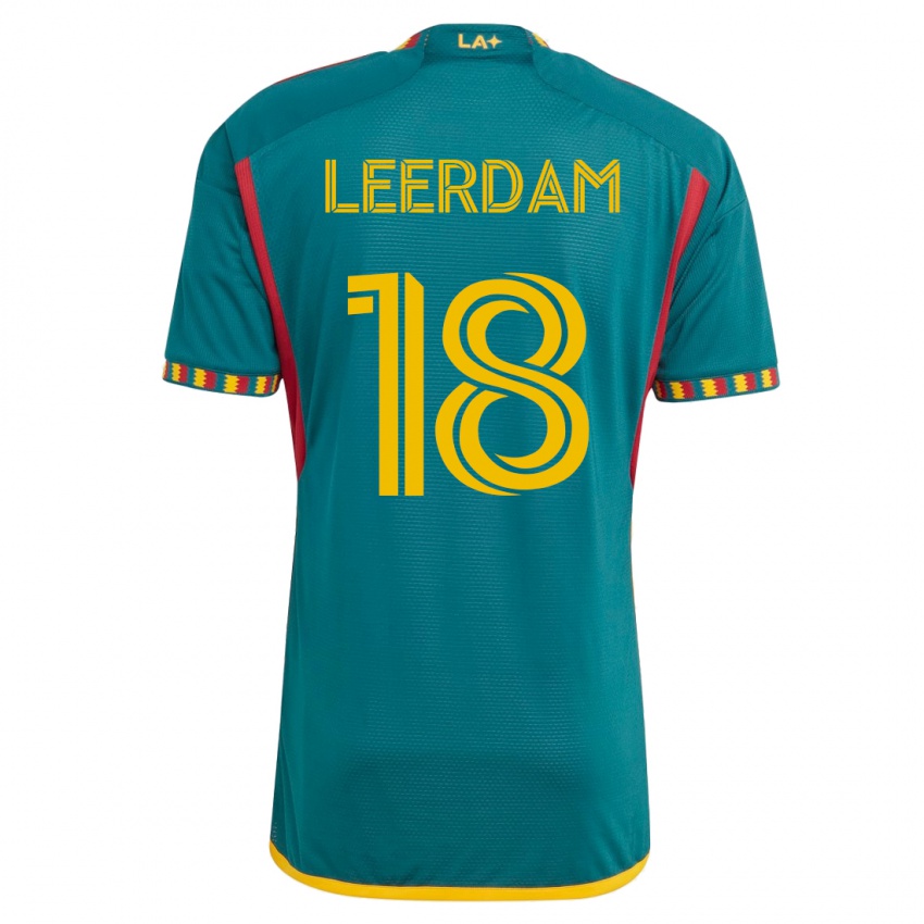 Hombre Camiseta Kelvin Leerdam #18 Verde 2ª Equipación 2023/24 La Camisa