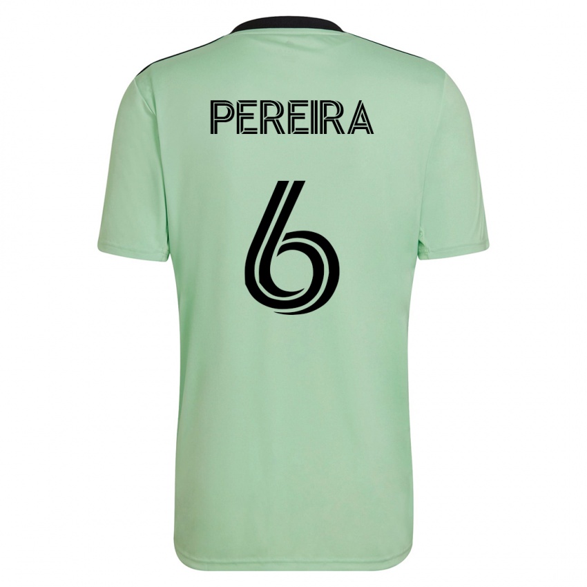 Hombre Camiseta Daniel Pereira #6 Verde Claro 2ª Equipación 2023/24 La Camisa
