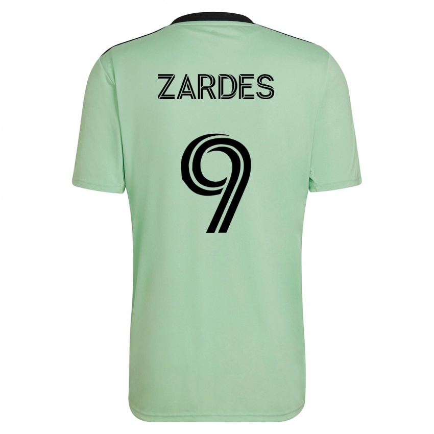 Hombre Camiseta Gyasi Zardes #9 Verde Claro 2ª Equipación 2023/24 La Camisa