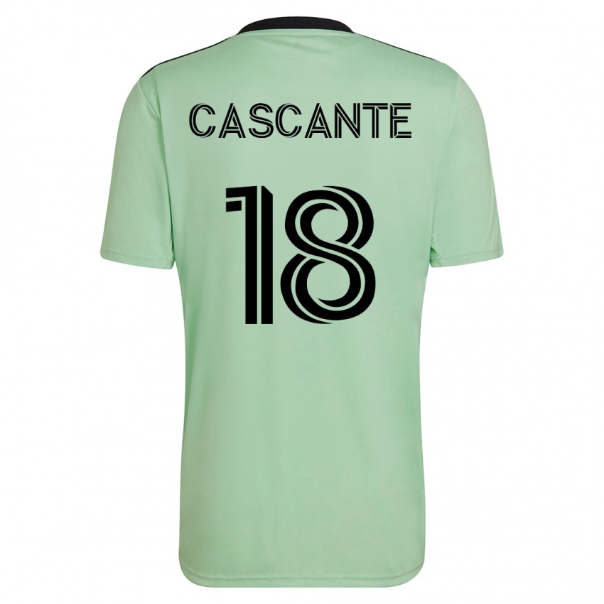 Hombre Camiseta Julio Cascante #18 Verde Claro 2ª Equipación 2023/24 La Camisa