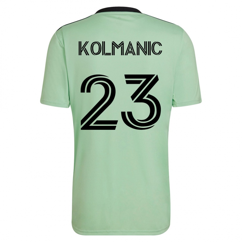 Hombre Camiseta Zan Kolmanic #23 Verde Claro 2ª Equipación 2023/24 La Camisa
