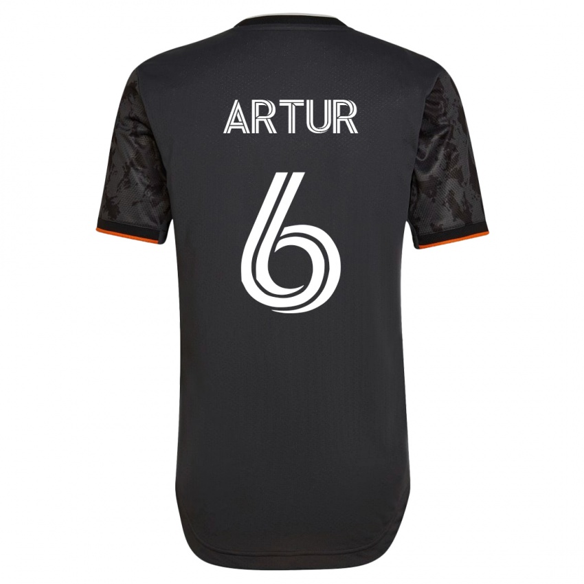 Hombre Camiseta Artur #6 Negro 2ª Equipación 2023/24 La Camisa