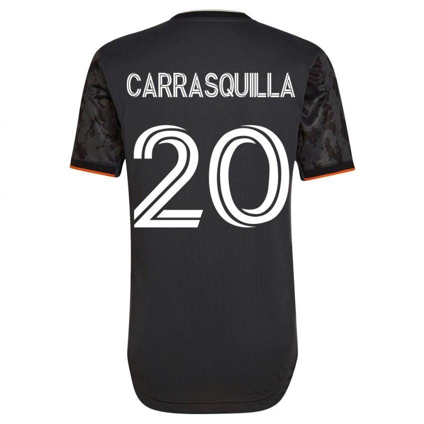 Hombre Camiseta Adalberto Carrasquilla #20 Negro 2ª Equipación 2023/24 La Camisa
