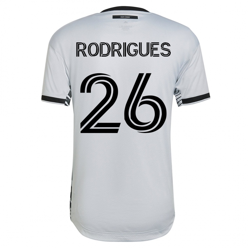 Hombre Camiseta Rodrigues #26 Blanco 2ª Equipación 2023/24 La Camisa