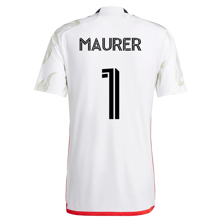 Hombre Camiseta Jimmy Maurer #1 Blanco 2ª Equipación 2023/24 La Camisa