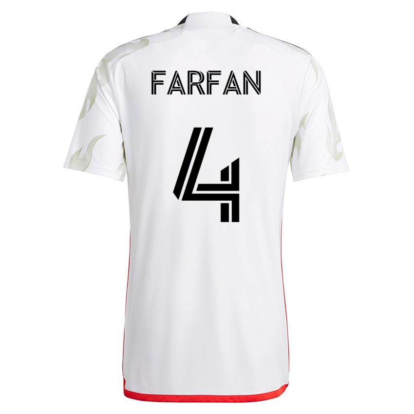 Hombre Camiseta Marco Farfán #4 Blanco 2ª Equipación 2023/24 La Camisa