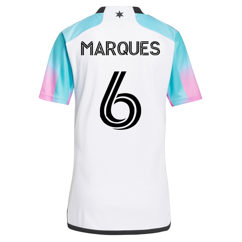Hombre Camiseta Mikael Marqués #6 Blanco 2ª Equipación 2023/24 La Camisa